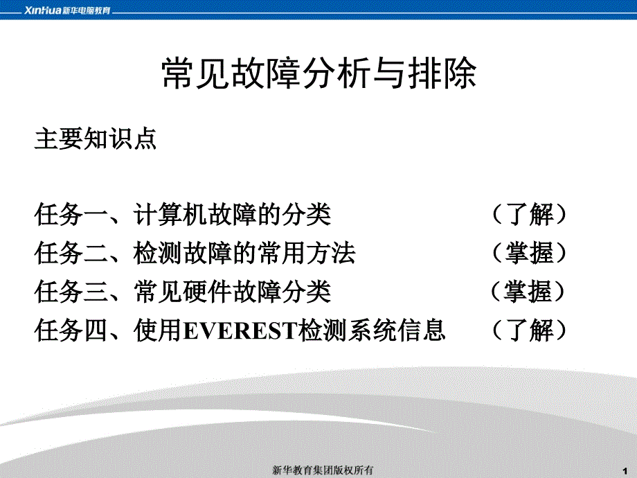 计算机组装与维护-常见故障分析与排除课件_第1页