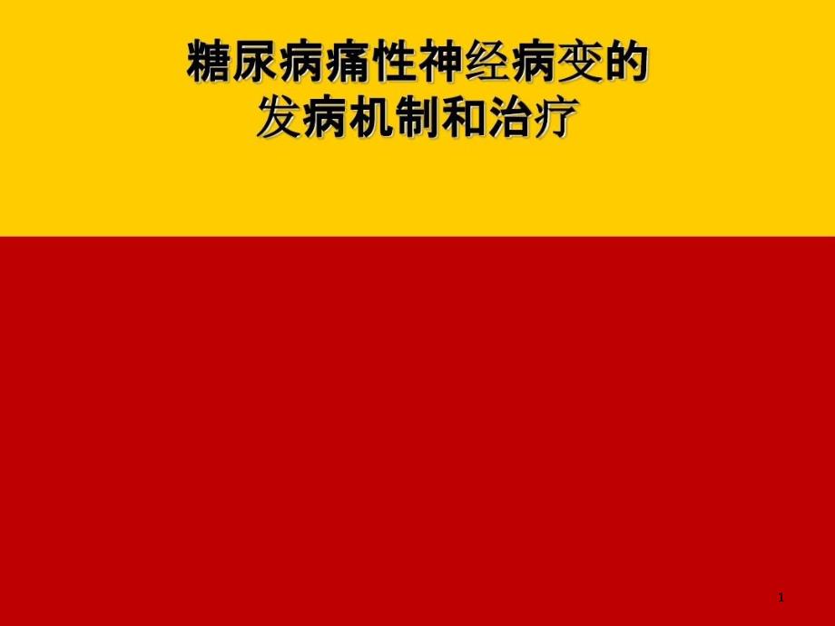 糖尿病痛性神经病变的发病机制和治疗课件_第1页