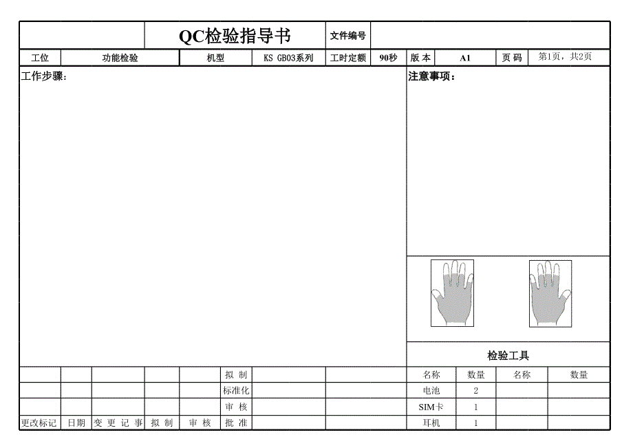 （常用工作模板）作業(yè)指導(dǎo)卡_第1頁