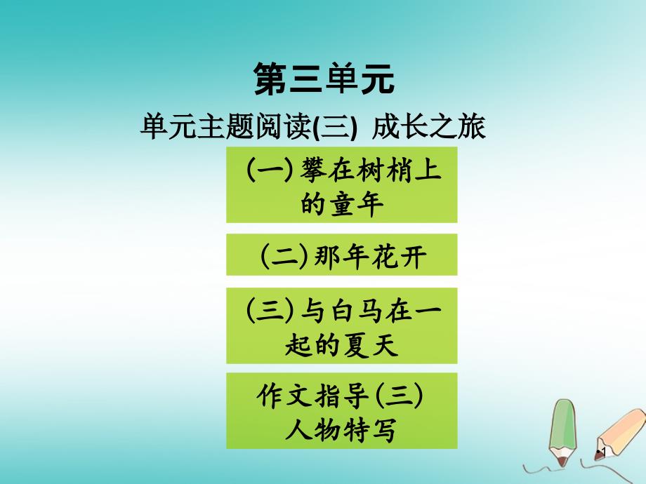 七年级语文上册第三单元主题阅读ppt课件新人教版_第1页