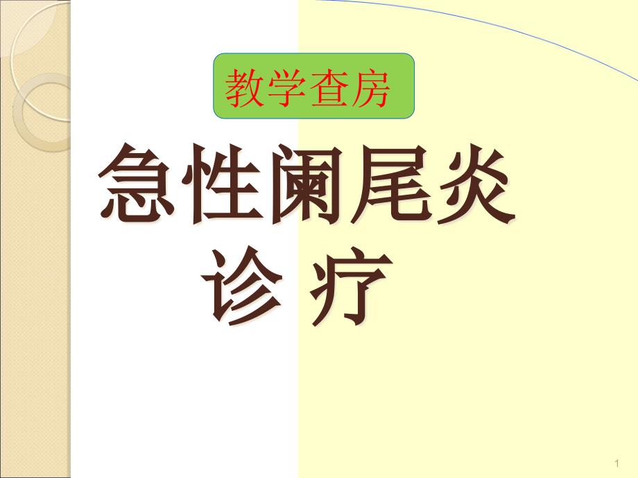 阑尾炎教学查房经典教案课件_第1页