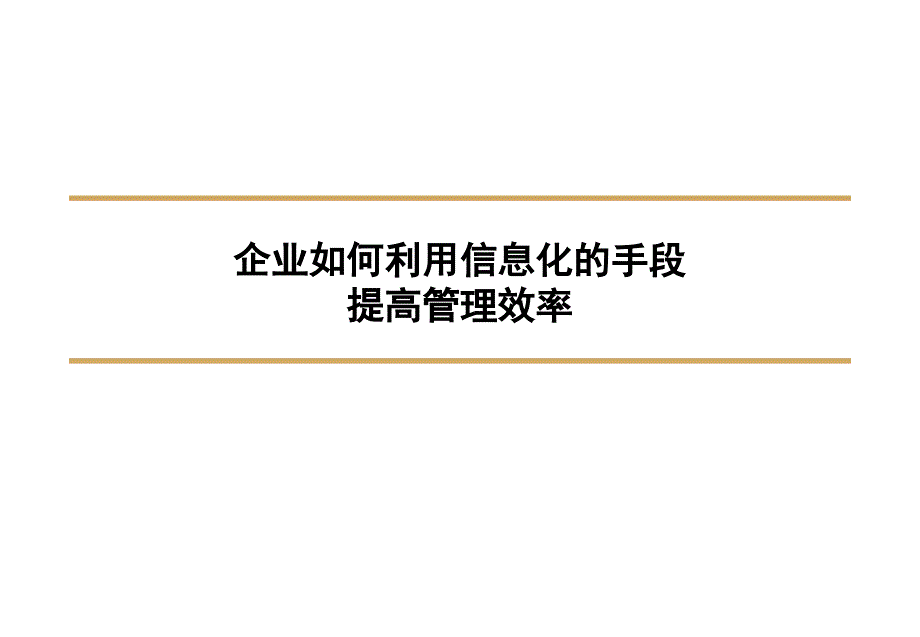 企业如何利用信息化手段提高管理效率课件_第1页