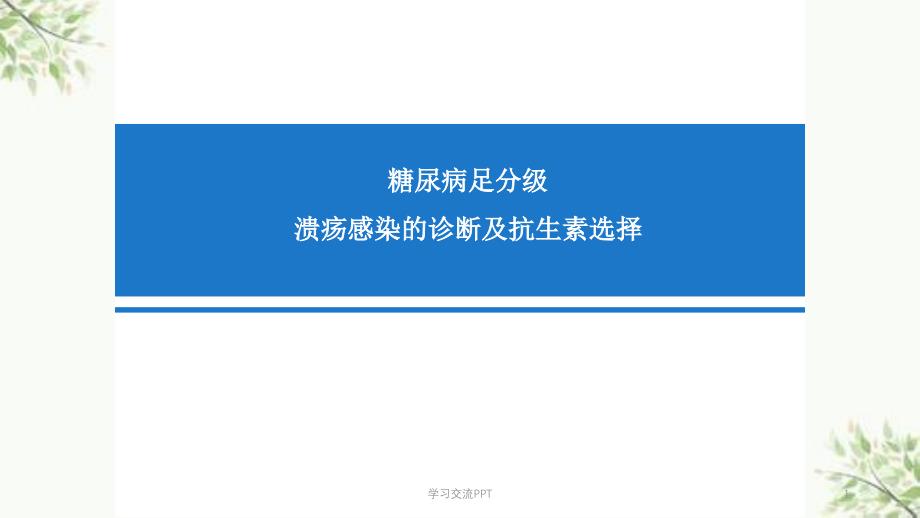 糖尿病足分级、溃疡感染的诊断及抗生素选择ppt课件_第1页