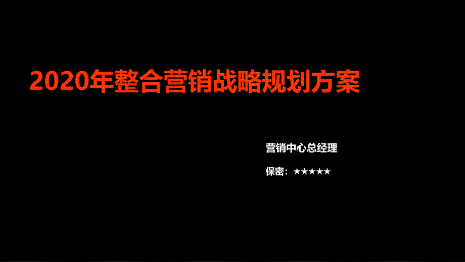 2020年整合营销战略规划方案课件_第1页