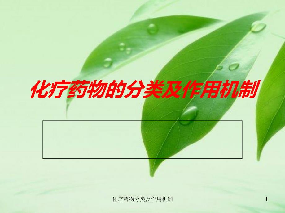 化疗药物分类及作用机制 课件_第1页