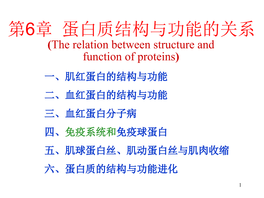 生物化学第6章蛋白质结构及功能关系课件_第1页