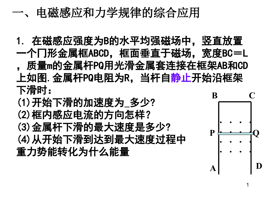 电磁感应综合问题(无答案)课件_第1页