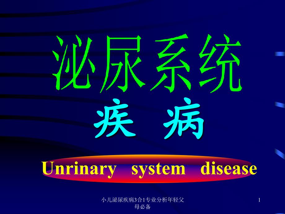 小儿泌尿疾病3合1专业分析年轻父母必备ppt课件_第1页