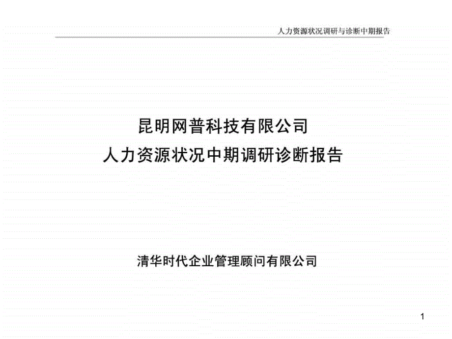 公司人力资源状况中期调研诊断报告课件_第1页