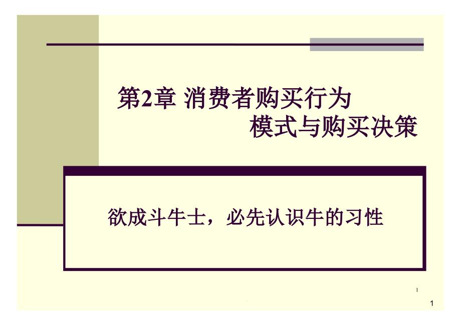 第2章消费者购买行为模式与购买决策解析课件_第1页