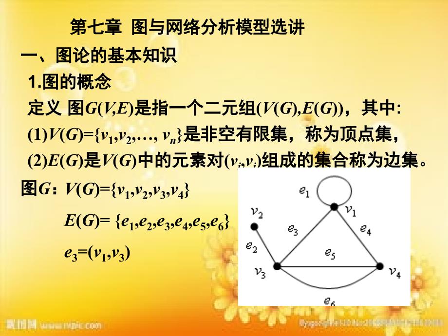 Matlab编程第七章-图与网络分析模型选讲课件_第1页