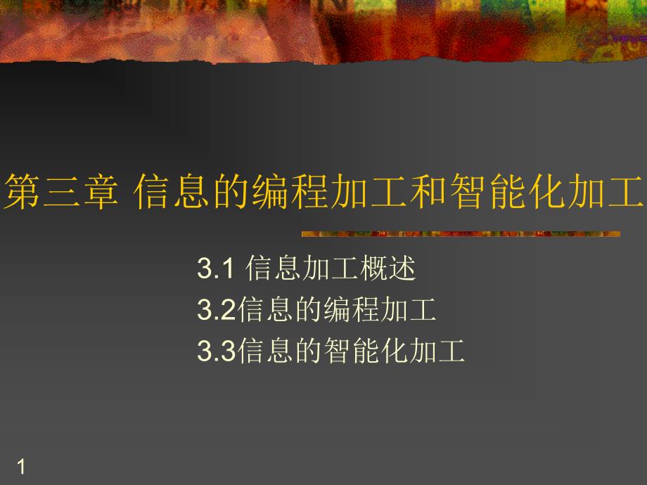 xuhui—第三章信息的编程加工和智能化加工课件_第1页