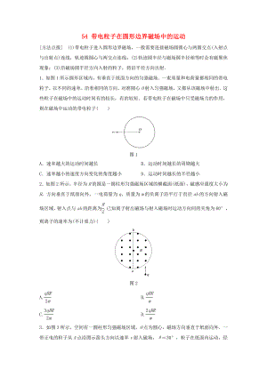 高考物理一輪復(fù)習(xí) 第10章 磁場(chǎng) 微專題54 帶電粒子在圓形邊界磁場(chǎng)中的運(yùn)動(dòng)試題 粵教版-粵教版高三物理試題