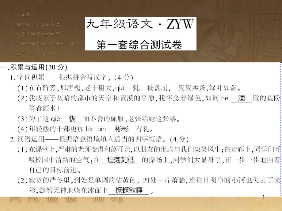 九年级语文下册 口语交际一 漫谈音乐的魅力习题课件 语文版 (50)_第1页