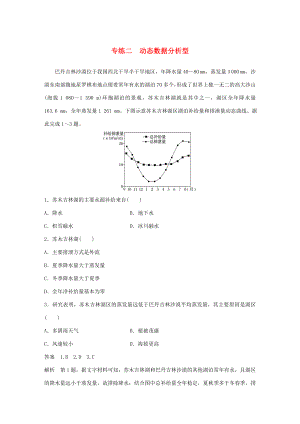 高考地理大二輪復(fù)習(xí) 高考選擇題專練 專練二 動(dòng)態(tài)數(shù)據(jù)分析型-人教版高三地理試題