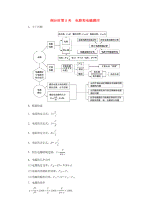 高考物理二輪復(fù)習(xí) 第2部分 考前回扣篇 倒計時第5天 電路和電磁感應(yīng)檢測-人教版高三物理試題