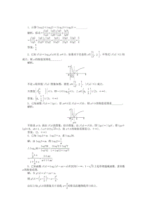 （江蘇專(zhuān)用）高考數(shù)學(xué)總復(fù)習(xí) 第二章第6課時(shí) 對(duì)數(shù)與對(duì)數(shù)函數(shù)隨堂檢測(cè)（含解析）