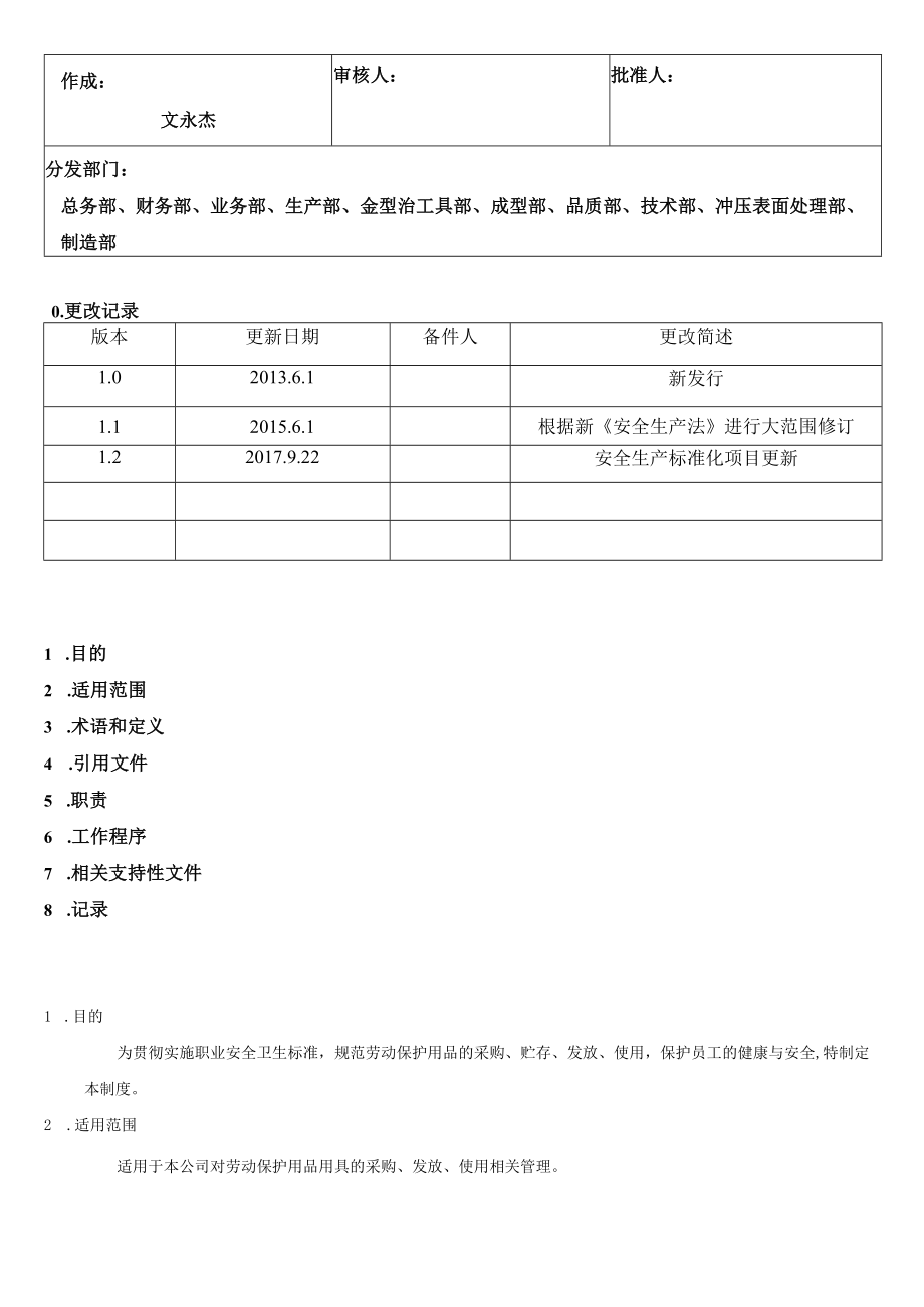 劳动防护用品管理制度_第1页