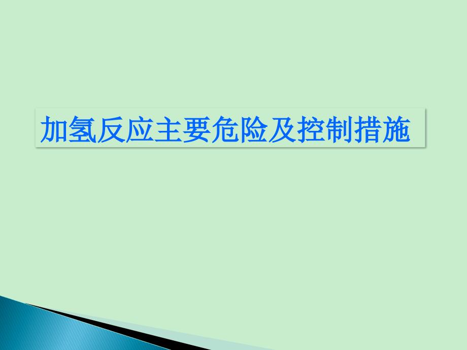 加氢反应主要危险及控制措施_第1页