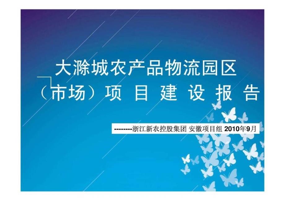 大滁城农产品物流园区项目建设报告201009(2)_第1页