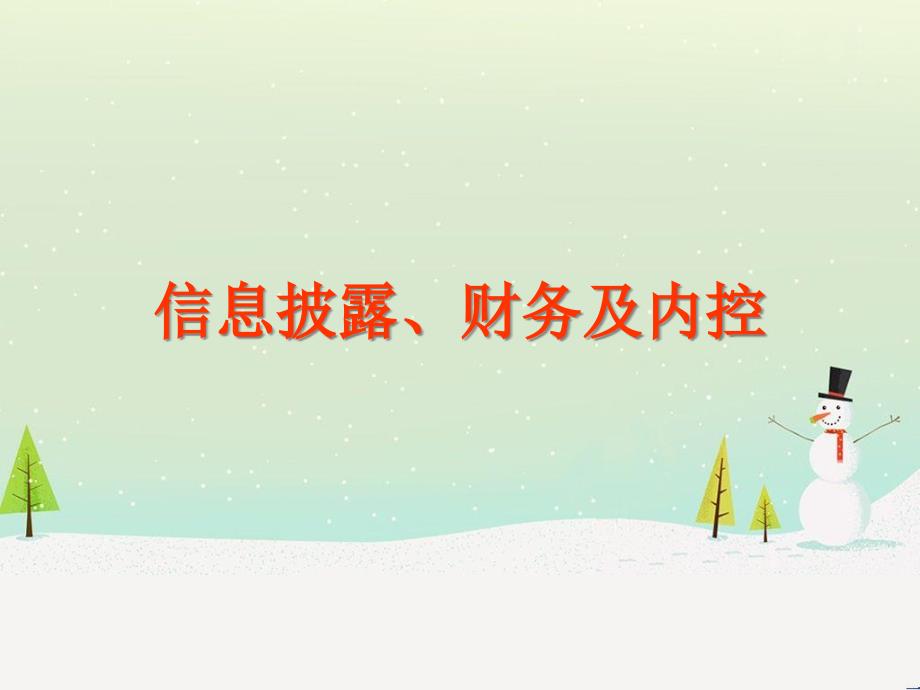 信息披露、财务及内控-上市公司财务分析与财务战略研讨_第1页