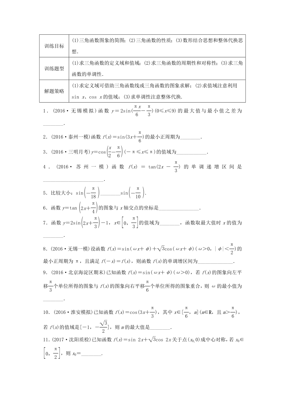 （江蘇專用）高考數(shù)學(xué)專題復(fù)習(xí) 專題4 三角函數(shù)、解三角形 第26練 三角函數(shù)的圖像與性質(zhì)練習(xí) 理-人教版高三數(shù)學(xué)試題_第1頁(yè)