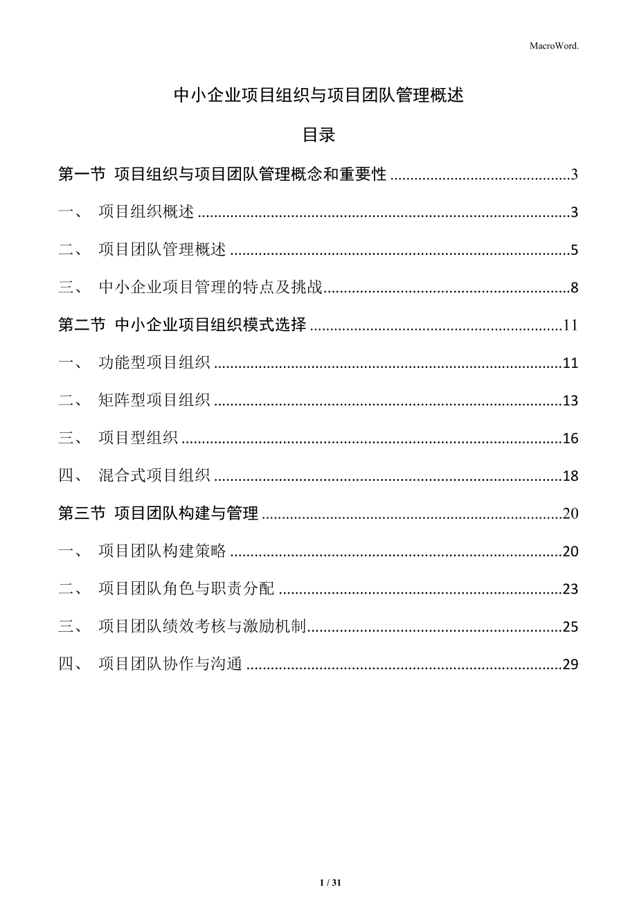 中小企业项目组织与项目团队管理概述_第1页