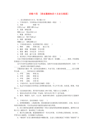 （江西專用）（新課標(biāo)）高三語文二輪專題復(fù)習(xí) 訓(xùn)練14 語言基礎(chǔ)知識＋文言文閱讀