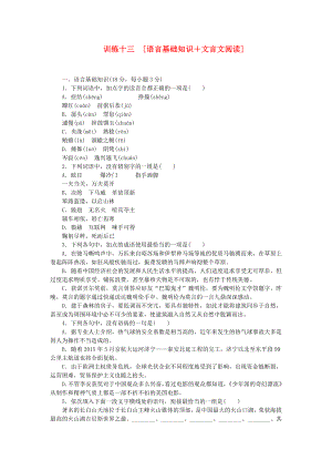 （江西專用）（新課標(biāo)）高三語(yǔ)文二輪專題復(fù)習(xí) 訓(xùn)練13 語(yǔ)言基礎(chǔ)知識(shí)＋文言文閱讀