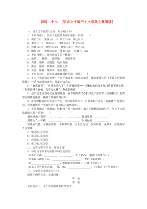 （湖南專用）（新課標(biāo)）高三語文二輪專題復(fù)習(xí) 訓(xùn)練27 語言文字運(yùn)用＋文學(xué)類文章閱讀
