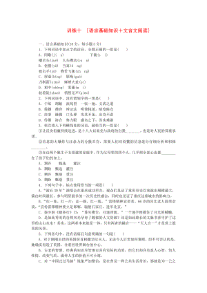 （江西專用）（新課標(biāo)）高三語(yǔ)文二輪專題復(fù)習(xí) 訓(xùn)練10 語(yǔ)言基礎(chǔ)知識(shí)＋文言文閱讀