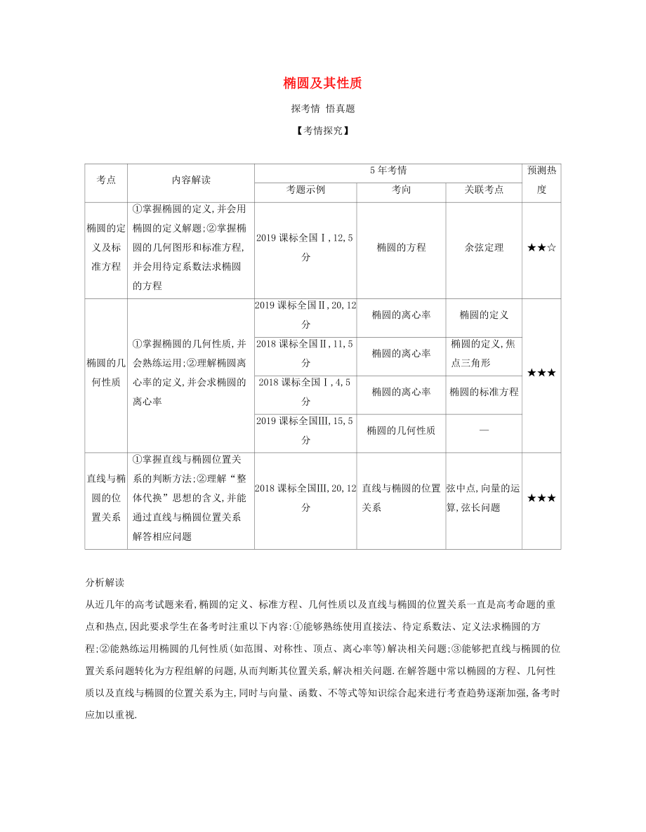 （课标专用 5年高考3年模拟A版）高考数学 专题九 平面解析几何 3 椭圆及其性质试题 文-人教版高三数学试题_第1页