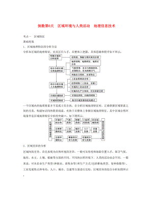 （課標(biāo)通用）高考地理二輪復(fù)習(xí) 考前三個月 第三部分 考前靜悟篇 倒數(shù)第6天 區(qū)域環(huán)境與人類活動　地理信息技術(shù)