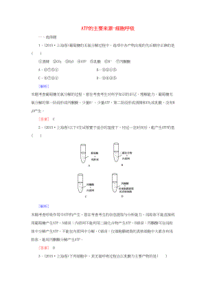 （課標(biāo)版）高考生物一輪總復(fù)習(xí) 課時(shí)跟蹤訓(xùn)練9 第三單元 細(xì)胞的能量供應(yīng)和利用 第9講 ATP的主要來源-細(xì)胞呼吸（必修1）-人教版高三必修1生物試題