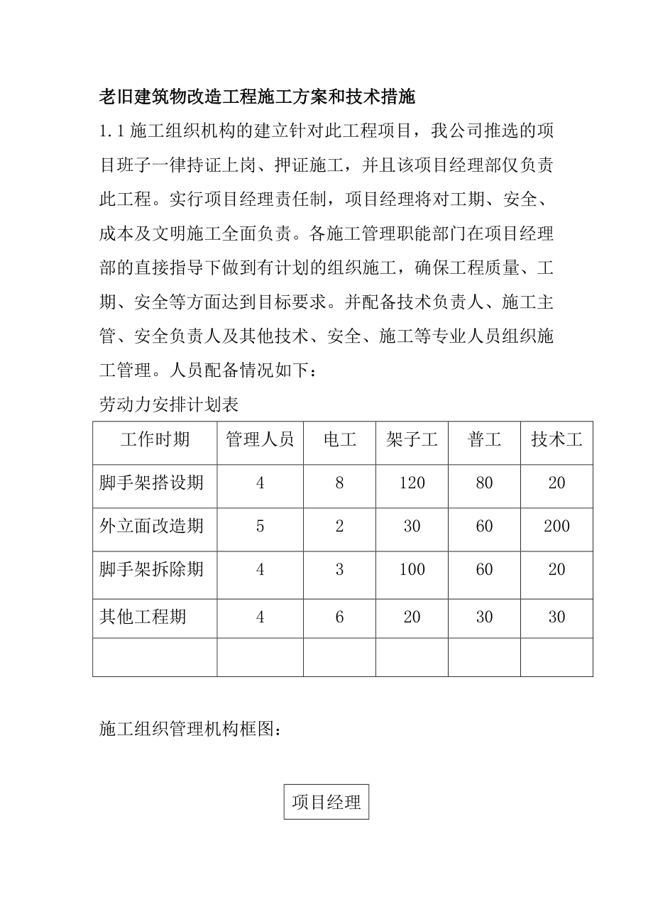 老旧建筑物改造工程施工方案和技术措施_第1页