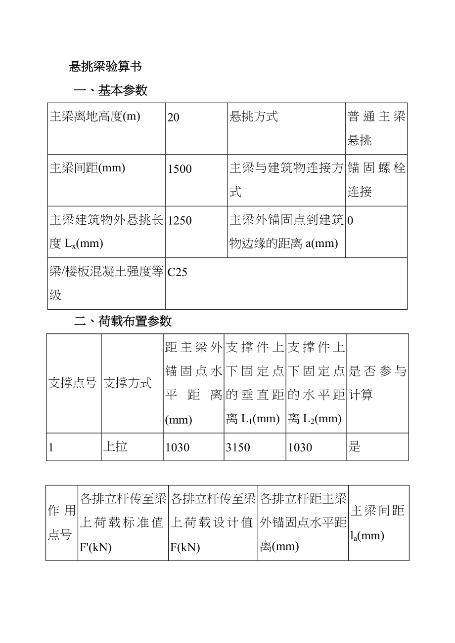 悬挑梁验算书_第1页