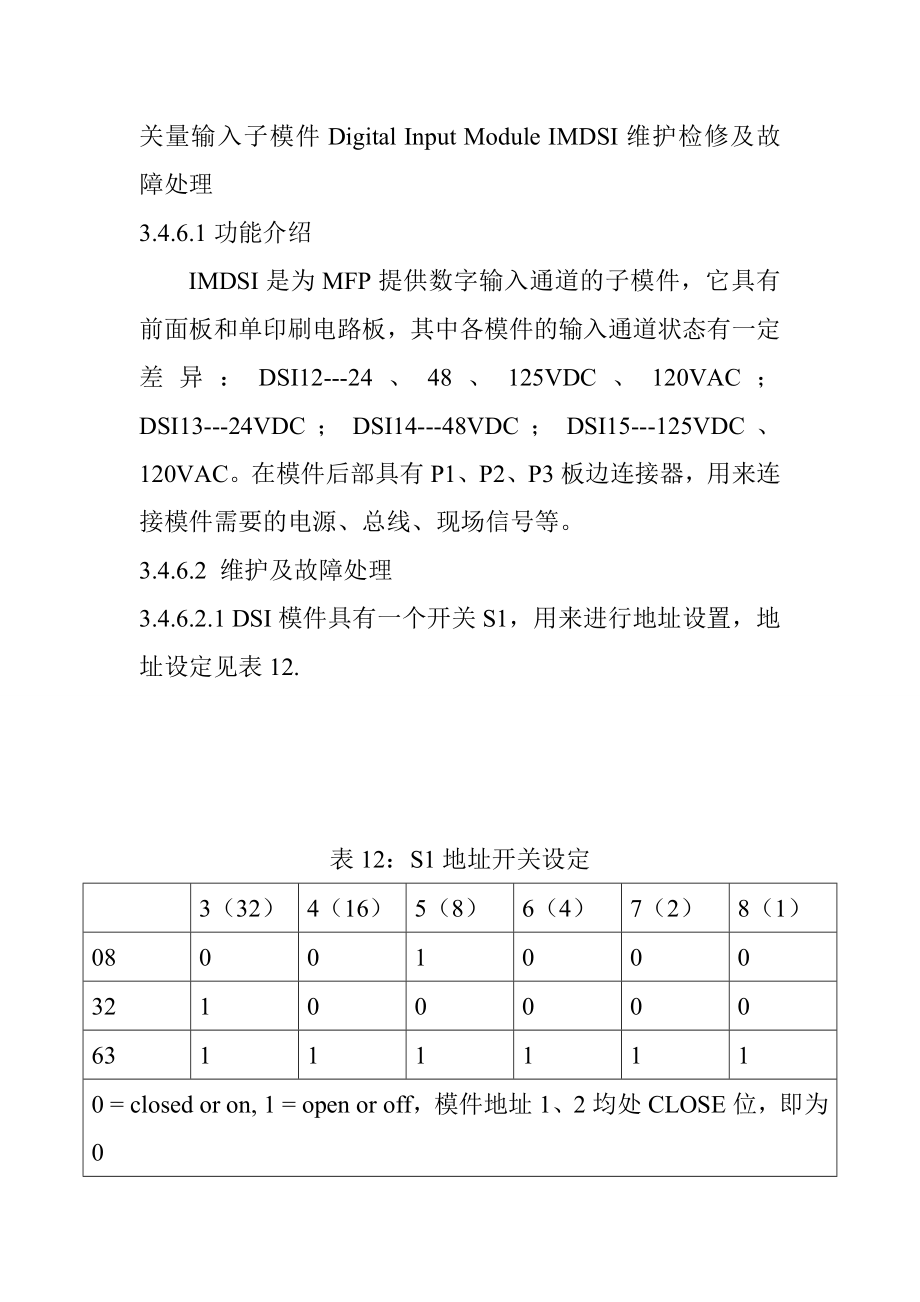 关量输入子模件Digital Input Module IMDSI维护检修及故障处理_第1页