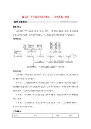 高考?xì)v史大二輪復(fù)習(xí) 板塊一 中外古代文明的演進(jìn) 第4講 古代西方文明的源頭——古代希臘、羅馬練習(xí)人教版高三全冊(cè)歷史試題