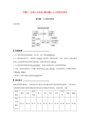 （通用版）高考地理三輪沖刺 考前3個(gè)月 考前回扣 專題三 五類人文活動(dòng) 微專題8 人口的時(shí)空變化-人教版高三地理試題