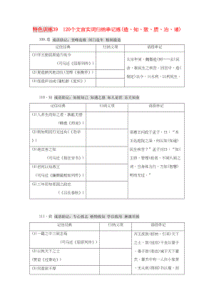 （通用版）高三語文一輪復(fù)習 特色訓(xùn)練39 120個文言實詞歸納串記練（造、知、致、質(zhì)、治、諸）-人教版高三語文試題