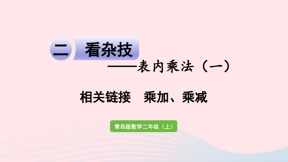 2023年二年级数学上册二看杂技__表内乘法一相关链接乘加乘减课件青岛版六三制_第1页