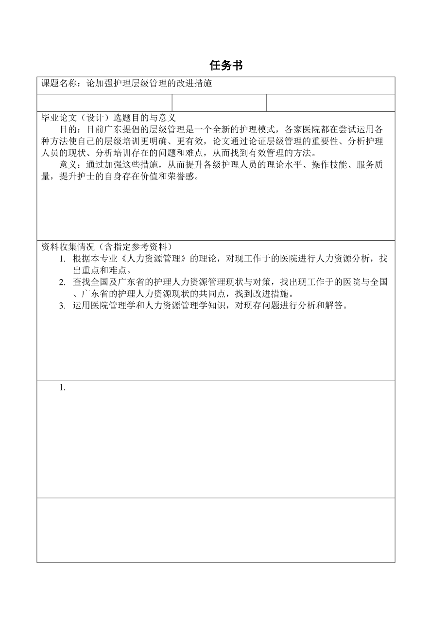 論加強護理層級管理的改進措施分析研究高級護理專業(yè)_第1頁