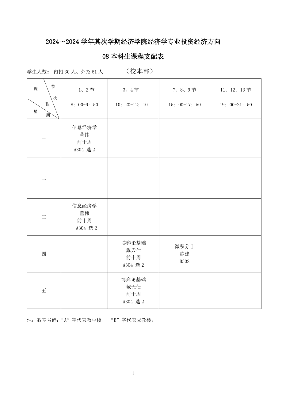 2024-2025下学期课表_第1页