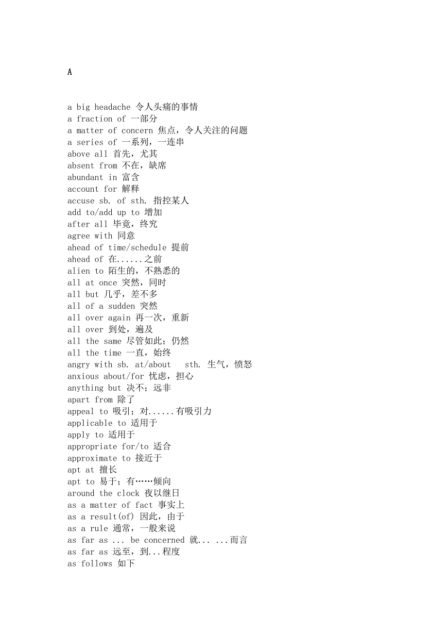 高中英語(yǔ)考試重點(diǎn)詞塊總結(jié)_第1頁(yè)