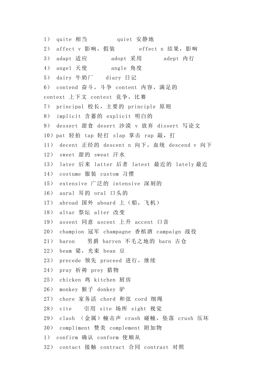 初中英語150組最容易拼錯(cuò)的單詞_第1頁