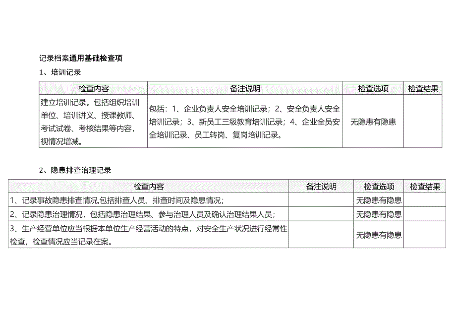 記錄檔案通用基礎(chǔ)檢查項_第1頁