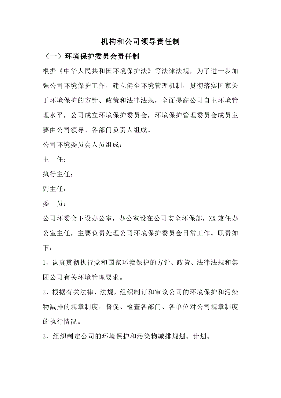 某公司機構(gòu)和公司領(lǐng)導(dǎo)責(zé)任制_第1頁